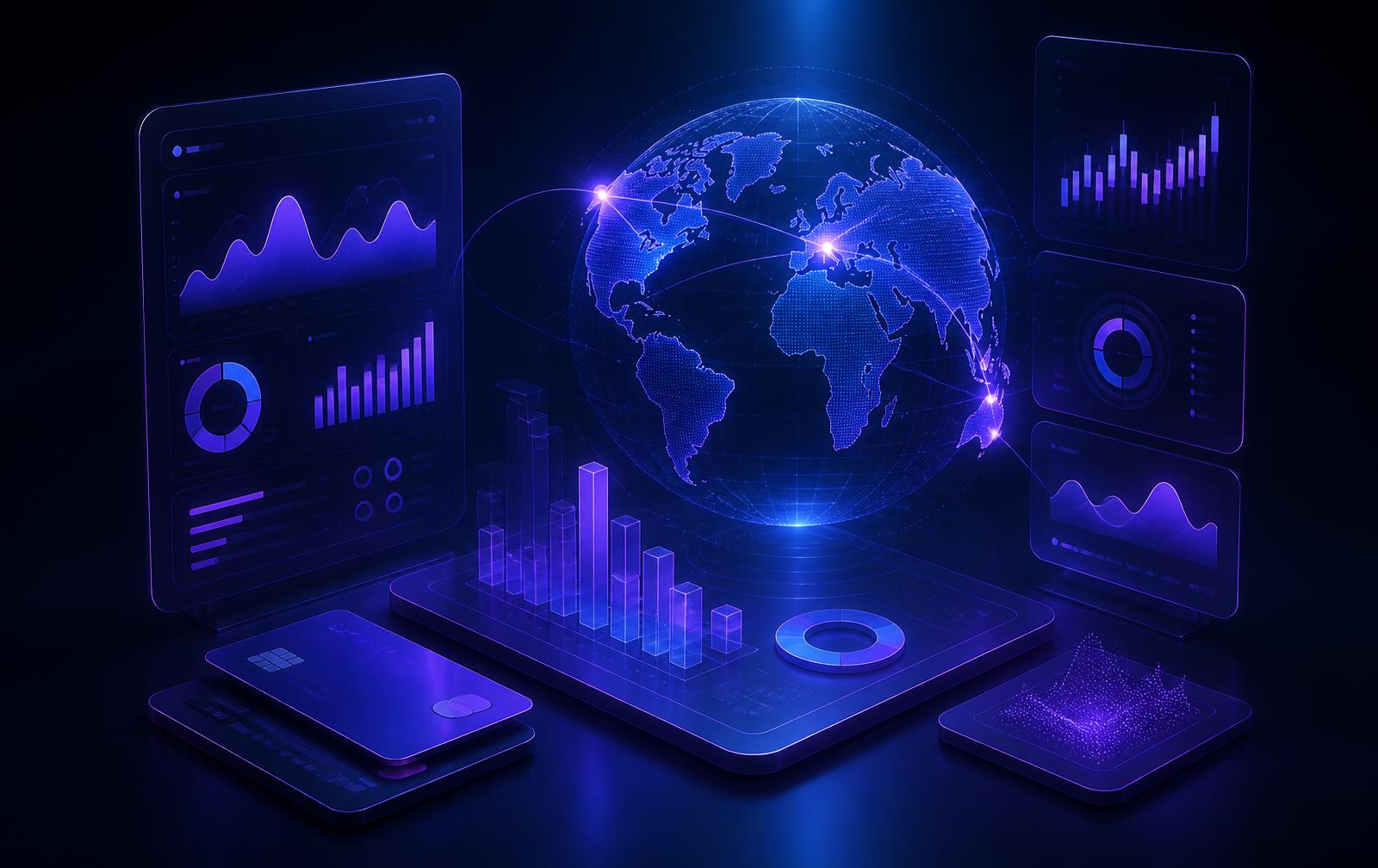 Global Meta Ads funding dashboard with wallet balances and performance charts